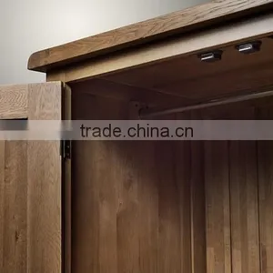 Rustic Range Bedroom Furniture of Solid Oak 2 Doors Wardrobes thumbnail-5
