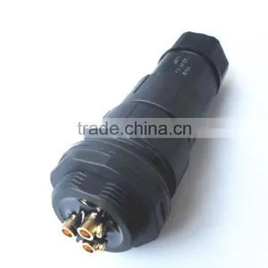 LLT 3 Pin Threaded Lock Rear Panel Mount Waterproof Screw Connector thumbnail-3