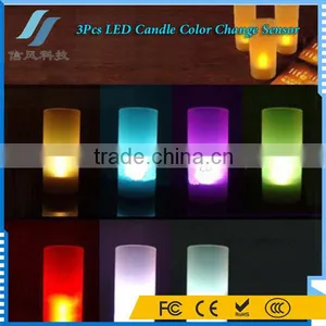 3Pcs LED Lectronic Candle Light Changing Color 7 Colors thumbnail-1