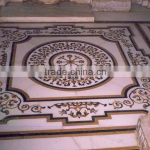 Marble Inlay Flooring , Marble Medallion , Stone Mosaic Medallion thumbnail-1
