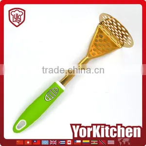Hot Sales in Amazon FDA LFGB Grade Gold Plating Spud Blender Potato Masher thumbnail-1