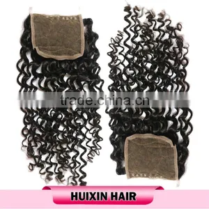 High Quality Grade 8A Virgin Human Hair Brazillian Deep Curly Human Hair Weave Lace Closure thumbnail-4