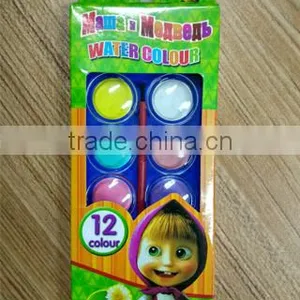 Art Material Supplier Wholesale Good Quality Cheap With Brush Kid Non Toxic Water Color Cake thumbnail-1