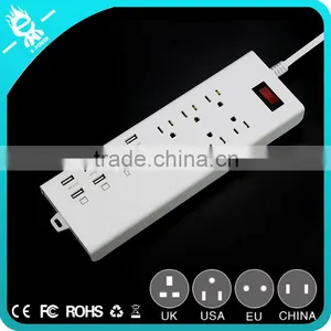 Desktop Multiple USB Charging Station Surge Protected Outlets Power Strip thumbnail-1