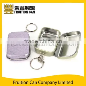 Mini Rectangular Mint Tin Can Case Box Key Chain thumbnail-1