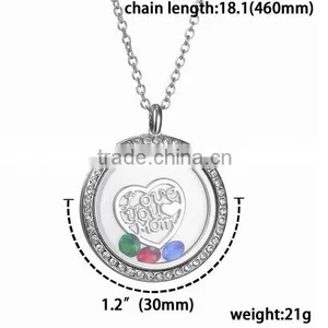 Wholesale Mothers Day Gift Rose Floral Pendant Necklace for Heart Shape Charm Necklace for Mothers Day thumbnail-2