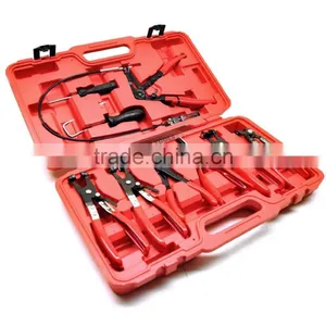 Hose Clamp Clip Plier Set, Swivel Jaw Flat Band Angled Removal Tool 9PC thumbnail-1