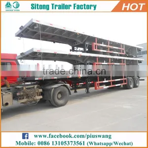 Factory Direct 3 Axles 20 40 Feet Container Platform Truck Trailer Shipping Container Trailers for Sale thumbnail-1