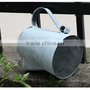 China Cheap Custom Printed Antique Indoor Decoration Metal Flower Pots With Birds Printing for Livingroom thumbnail-2