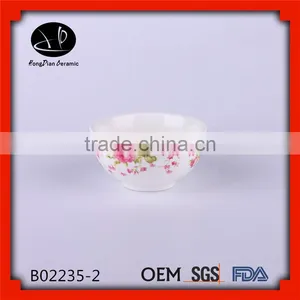 Flower Rice Bowl,ceramic Bowl Wholesale,Wholesale Ceramic Bowl, White Body Porcelain Bowl, thumbnail-1