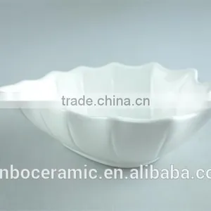 Stock Cheap Popular Small White Porcelain Leaf-shaped Dish thumbnail-3