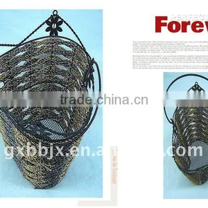 Paper Rope Wire Heart Shaped Hanging Storage Scrap Baskets thumbnail-1