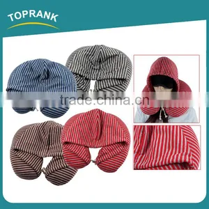New Design Custom Printed Pillow Case U Shape Travel Hoodie Neck Pillow Travel Hooded Pillow With Sweatshirt Hat thumbnail-1