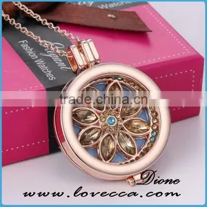 2017 Hot New Products Gold Locket Designs Diamond Diffuser Perfume Locket thumbnail-1