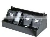 Black Faux Leather MDF Cell Phone Charging Organzier For Office/Hotel/Home thumbnail-1