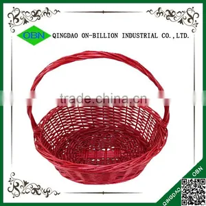 Hand Woven Red Wicker Gift Basket for Christmas thumbnail-4