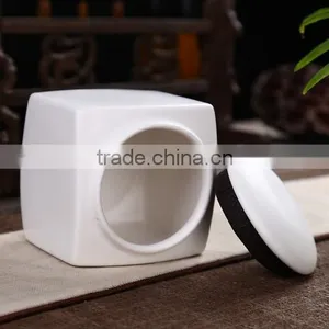 White Galazed Ceramic Funeral Pet Ashes Urns thumbnail-2