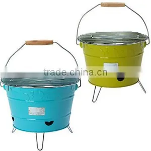 Portable Bucket Charcoal Bbq Grill Metal thumbnail-6