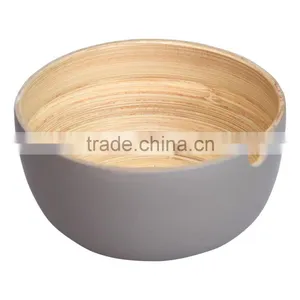Clear Bamboo Salad Bowls, Set Lacquered Bamboo Bowls thumbnail-1