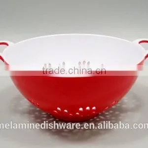 Red Melamine Kitchenware/fruit Vegetable Colander With Two Handle thumbnail-2