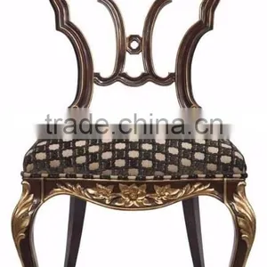 Stylish Royal European Style Golden Chippendale Floral Dining Chair With Sharp Contrast Purple and Golden Fabrics BF12-04254d thumbnail-5