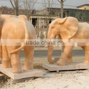 High Quality Pink Marble Elephant Sculpture thumbnail-3