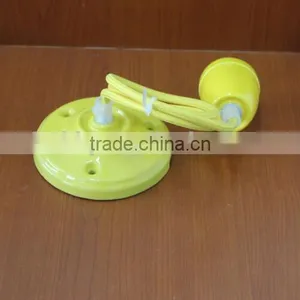 E27 High Frequency Ceramic Glazed Lampholder With Ceiling Rose and Braided Cable thumbnail-3
