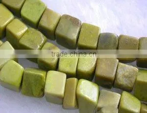 16" 8mm Yellow Diamonds Natural Loose Turquoise Strand thumbnail-1