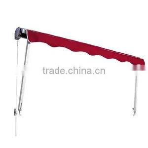 6Feet x 2Feet Patio Manual Retractable Red Sun Shade Awning thumbnail-4