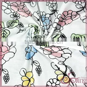 Elegant Big Floral Printed Embroidered Cotton Lace Fabric for Dress/blouse thumbnail-3