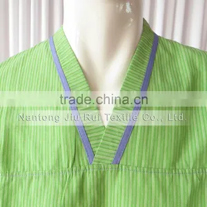 Orange/Green Solid Stripe Unisex Pajama Sets V-Neck Short Sleeve Sleepwear Summer/Autumn Couple Spa Shirt+Pants Pajama Sets thumbnail-4