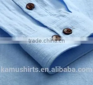 Latest Summer Shirt Cotton Linen Chinese Mandarin Collar Mens Shirts thumbnail-5