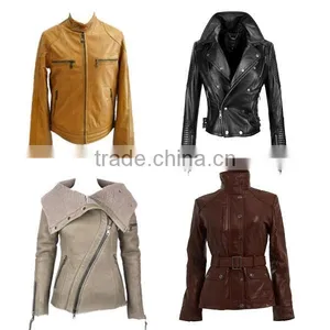 2014 Hot Selling All Types of Casual Cheap PU Woman Leather Jacket thumbnail-1
