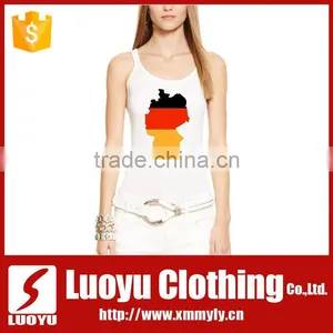100% Cotton Running Singlets Sexy Women Sleeveless Shirts thumbnail-1
