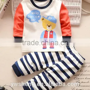 Latest Embroidery Designs Suits 100% Cotton Children Baby Christmas Striped Pajamas thumbnail-2