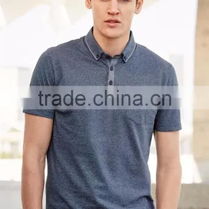Custom Men Polo Shirts Cotton Blank Short Sleeve Cheap Blank Polo Tshirts With Pocket thumbnail-2