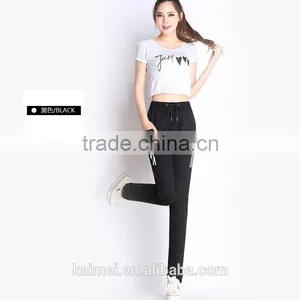 2017 Wholesale Oversize Life Gym Good Quality Comfortable Tracking Pants Woman CVC(60/40) thumbnail-1