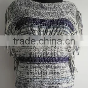 Fashion Ladies Knitted Poncho Sweater thumbnail-1