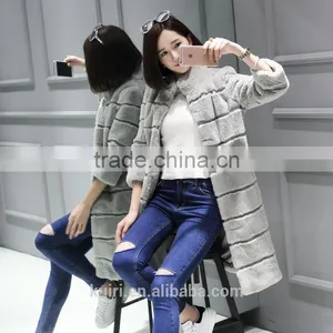 Women's Real Fur Coat Real Rex Rabbit Fur Jacket Knitted Wool Lining Coat of Fur Stand Collar Female thumbnail-3