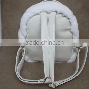 Myfur Fashion Ladies Real Rex Rabbit Fur Backpack Bag Customized Women Bag thumbnail-5