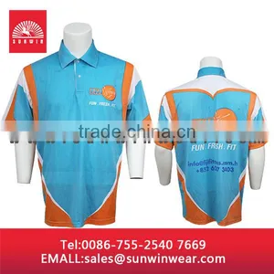 Custom Factory Price Mens 100% Polyester Tripe Polo Shirt thumbnail-4