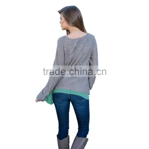 Fashion Women Long Sleeve Solid Tops Blouses for Wholesale 2017 thumbnail-4