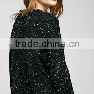 Ladies Cowl Neck Side Slit Loosev Fancy Knitting Patten Pullover Sweater for Wholesale thumbnail-2