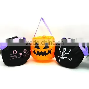 Halloween Decoration Kids Candy Tote Pumpkin Bag Halloween Buckets thumbnail-6