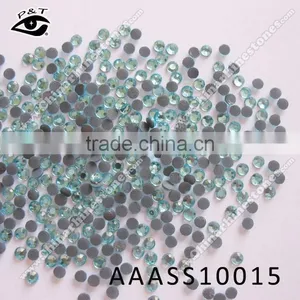 AAA Grade Hot Fix Chinese Rhinestone Ss10 Aquamarine Color Crystals for Transfers thumbnail-1