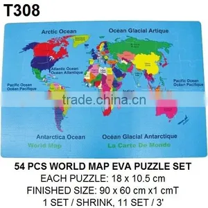54pcs World Map EVA Jigsaw Puzzle Mat thumbnail-1