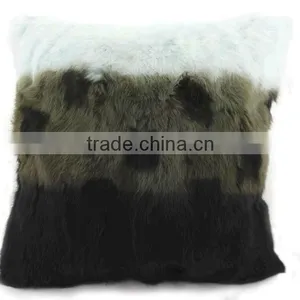 Combine Color Rabbit Fur Cushion/Wholesale And Retail thumbnail-1