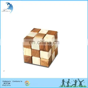 Many Shapes 3d Wooden Puzzle, Can Both Straight and Bend Snake Wooden Puzzle thumbnail-1