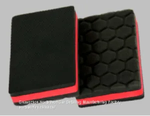 Car Care Clean Double Face Use Clay Sponge Red Color thumbnail-5