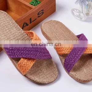 Wholesale New Arrival Women Flax Slipper Plain Slippers Slip on 2017 thumbnail-6